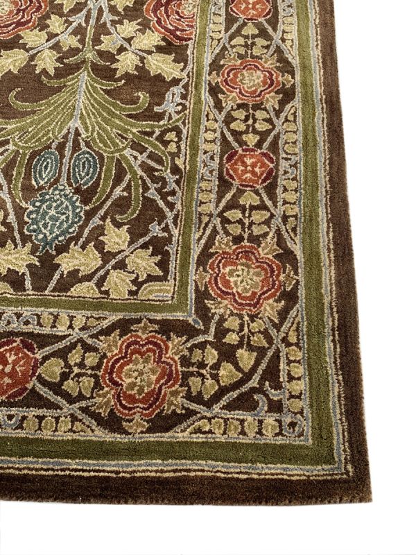 Carpetmantra Brown Multi Floral Carpet 7.8ft X 9.7ft 