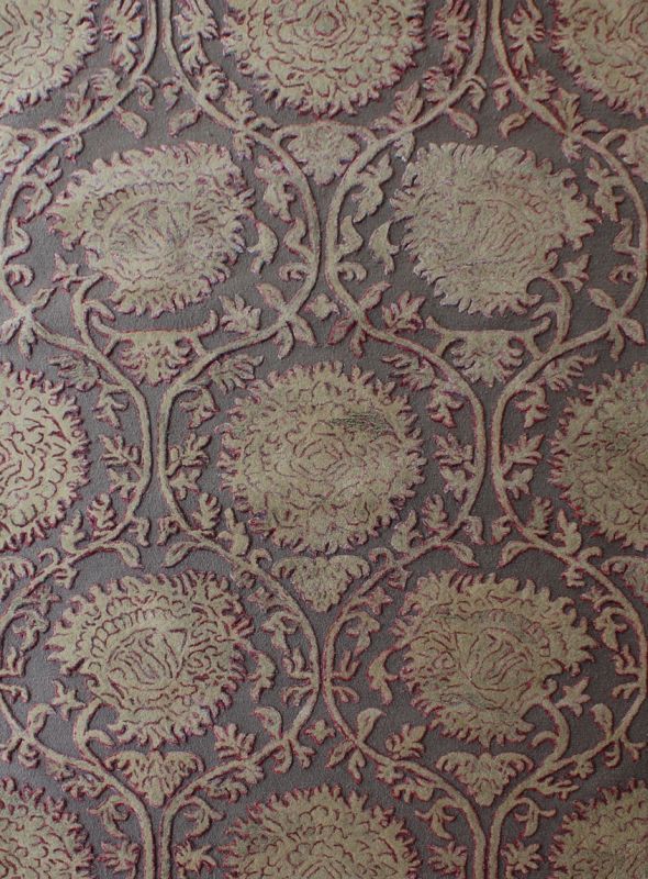 Carpetmantra Grey Floral Carpet 6ft X 9ft