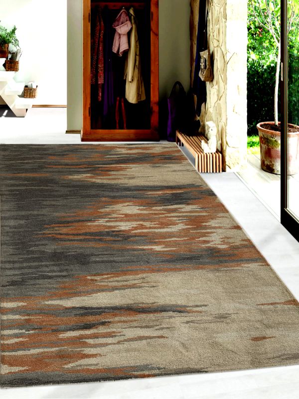 Carpetmantra Multi Color Abstract Design 100% New Zealand Wool Handmade Carpet 5ft X 8ft