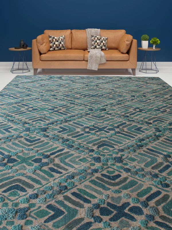 Carpetmantra Turquoise Modern Carpet 5ft x 8ft  