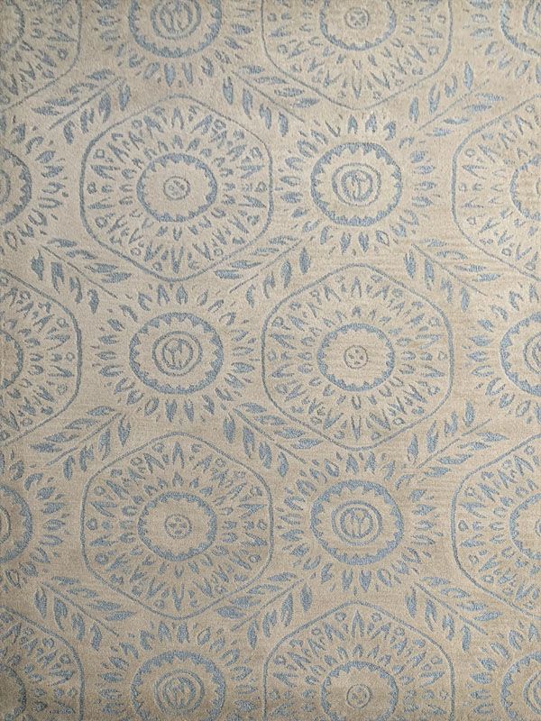Carpetmantra Beige Floral Carpet  5ft x 8ft 