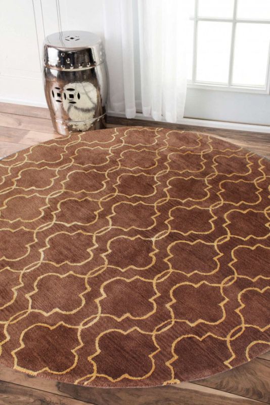 Carpetmantra Brown Modern Carpet 8ft Round 