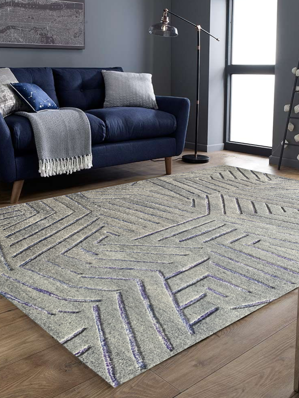 Carpetmantra Grey Modern Carpet  4.6ft x 6.6ft 