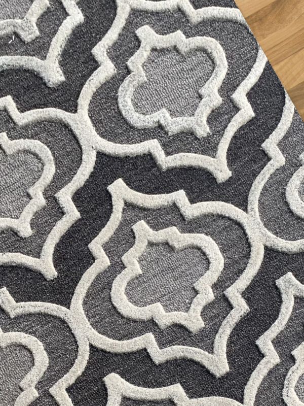 Carpetmantra Grey Trellis Carpet 4.0ft X 6.0ft