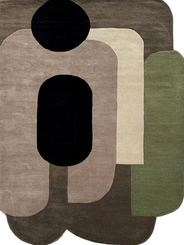 Carpetmantra Multi Color 100%  Wool Modern Handmade Carpet 