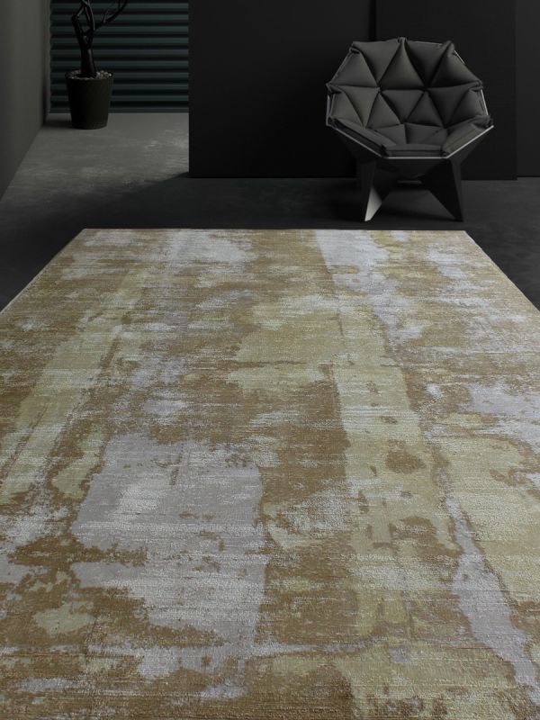 Carpetmantra  Gold viscose carpet  5.0ft x 7.10ft