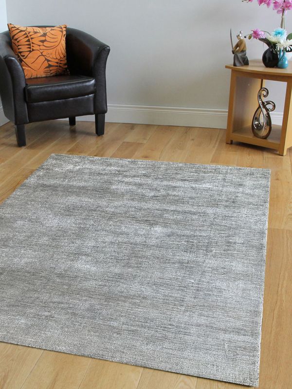 Carpetmantra Grey Plain Carpet 4.10ft X 7.9ft