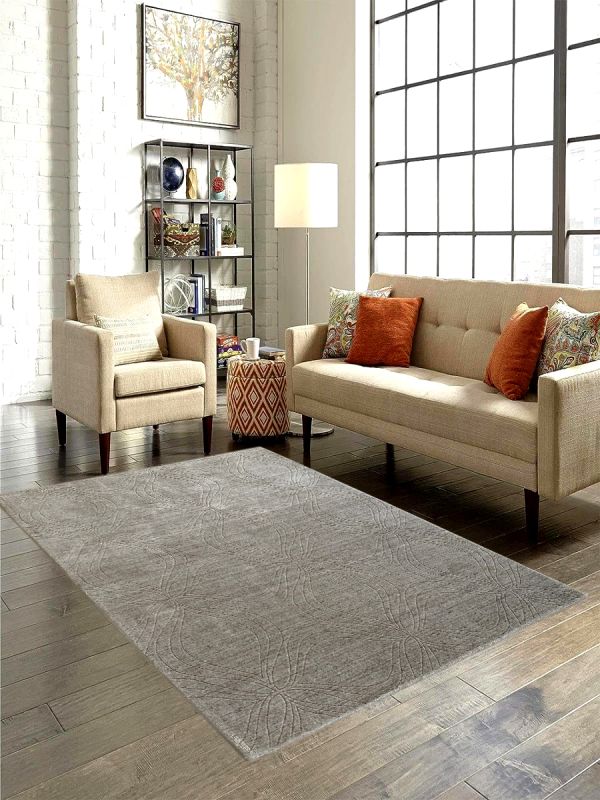 Carpetmantra Beige Plain Carpet 4.7ft X 5.5ft