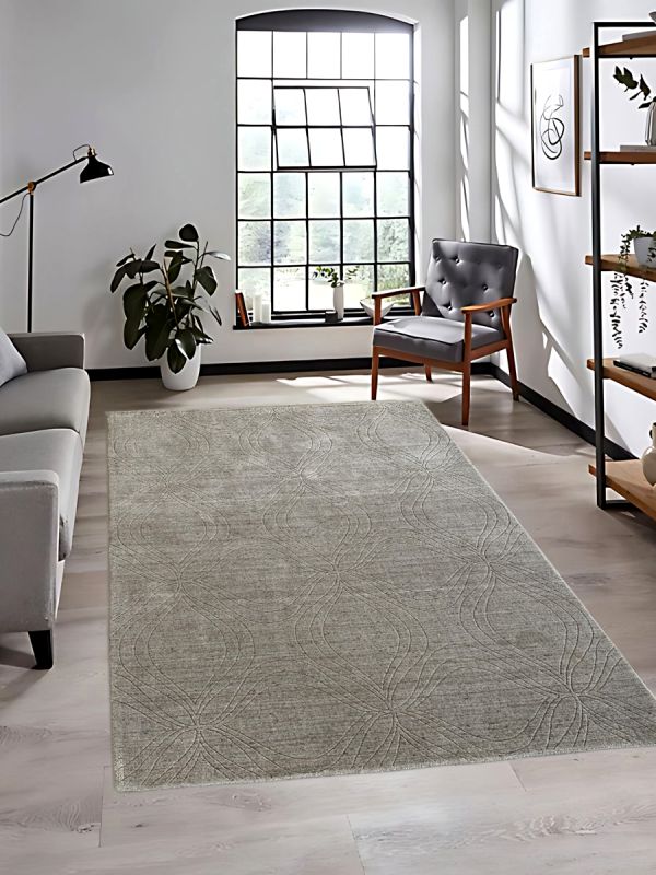 Carpetmantra Beige Plain Carpet 4.7ft X 5.5ft