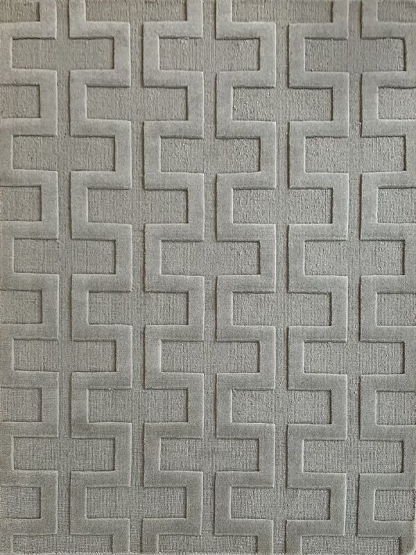 Carpetmantra White Modern Carpet 4.9ft x 6.11ft