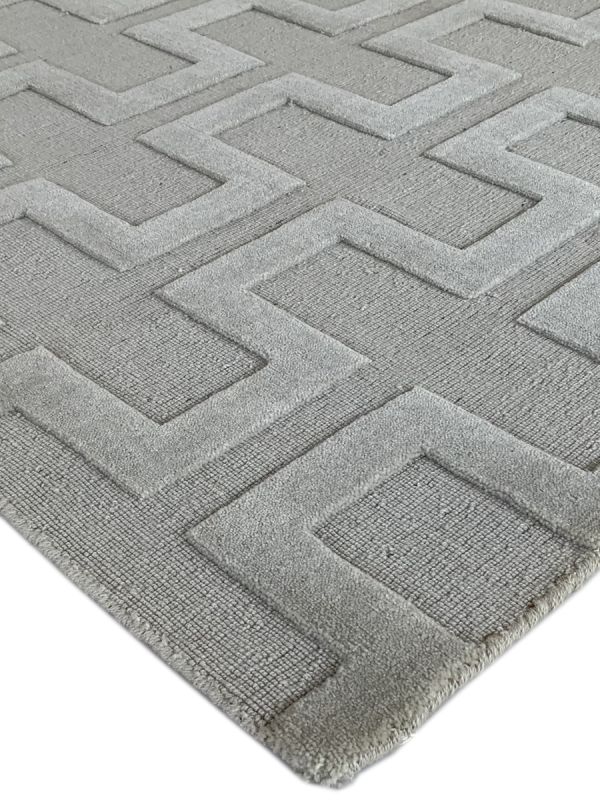 Carpetmantra White Modern Carpet 4.9ft x 6.11ft