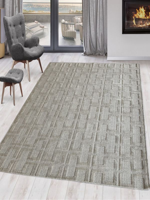 Carpetmantra Beige Plain Carpet 5.7ft X 7.6ft