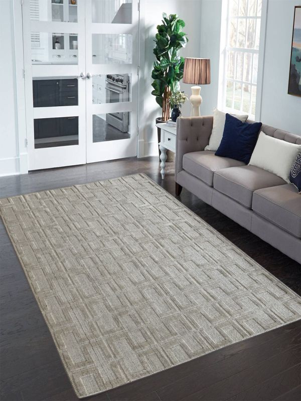 Carpetmantra Beige Plain Carpet 5.7ft X 7.6ft
