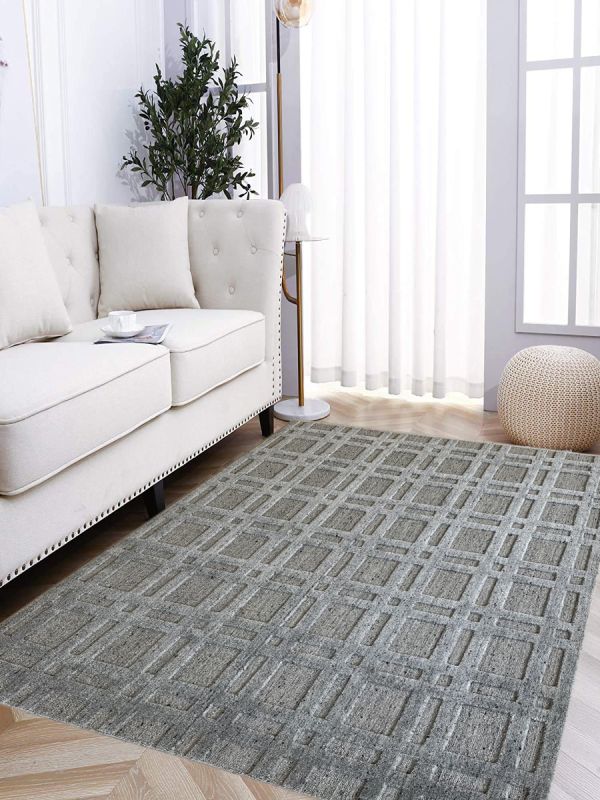Carpetmantra Grey Plain Carpet 5.7ft x 8.0ft