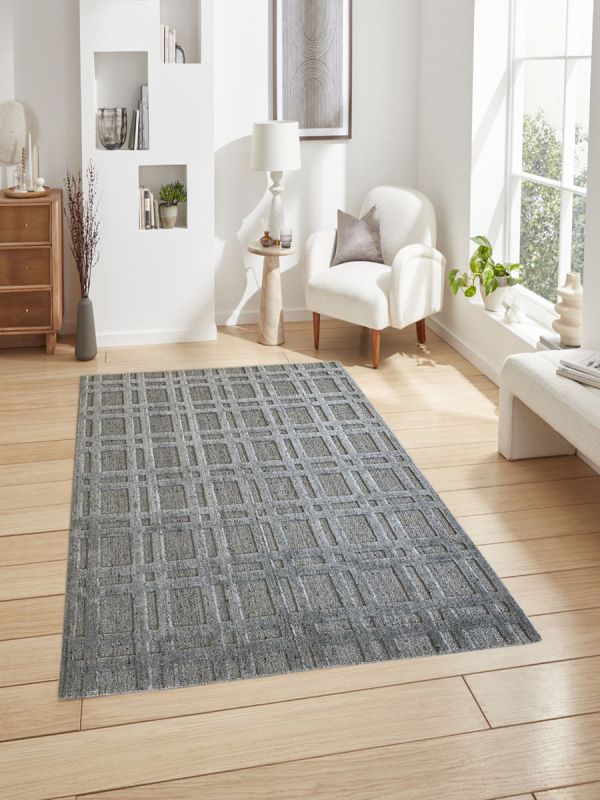 Carpetmantra Grey Plain Carpet 5.7ft x 8.0ft