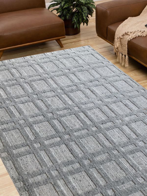 Carpetmantra Grey Plain Carpet 5.7ft x 8.0ft