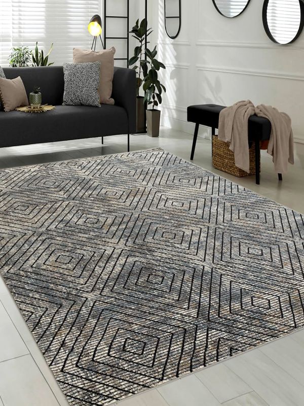 Carpetmantra Grey Modern Carpet 8ft X 10ft