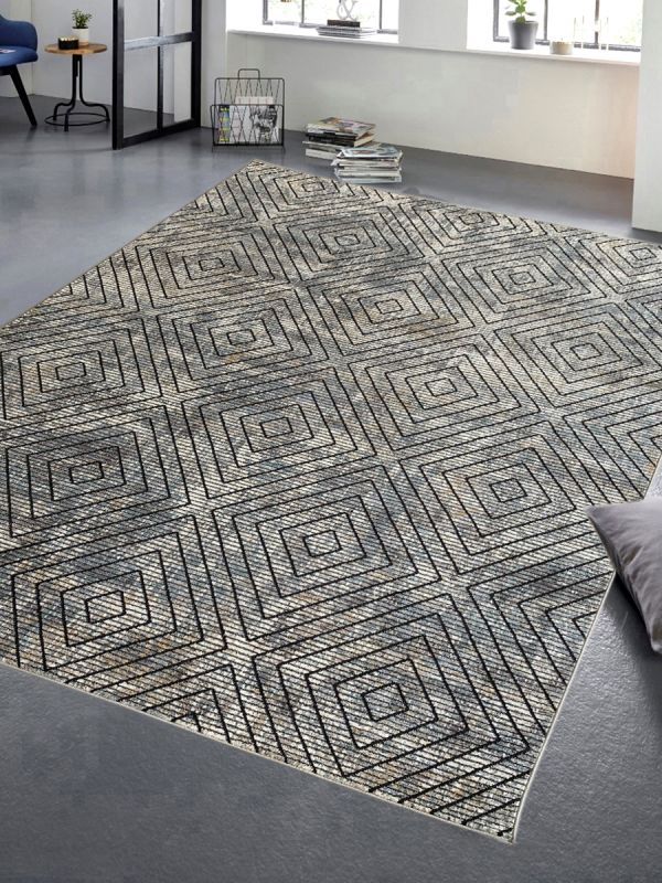 Carpetmantra Grey Modern Carpet 8ft X 10ft