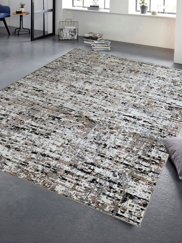 Carpetmantra Silver Grey Abstract Carpet 8ft X 10ft