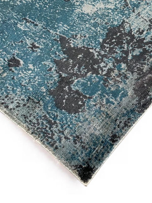 Carpetmantra Turquoise Multi 100% Banana silk Carpet 8.0ft  X 10.0ft