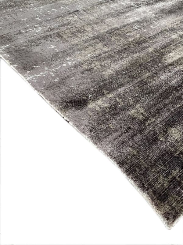Carpetmantra Brown Green Abstract 100% Banana Silk Carpet 8.0ft  X 10.0ft