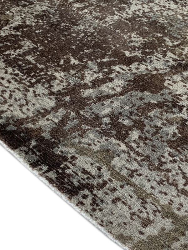 Carpetmantra Beige Abstract 100% Banana Silk Carpet 8ftft X 10ft