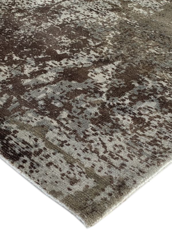 Carpetmantra Beige Abstract 100% Banana Silk Carpet 8ftft X 10ft