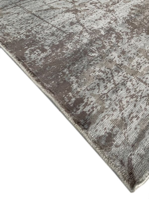 Carpetmantra Beige Abstract 100% Banana Silk Carpet 8ftft X 10ft