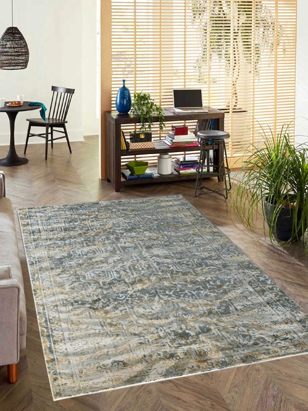 Carpetmantra Multi Modern 100% Viscose Carpet 5.1ft X 7.4ft