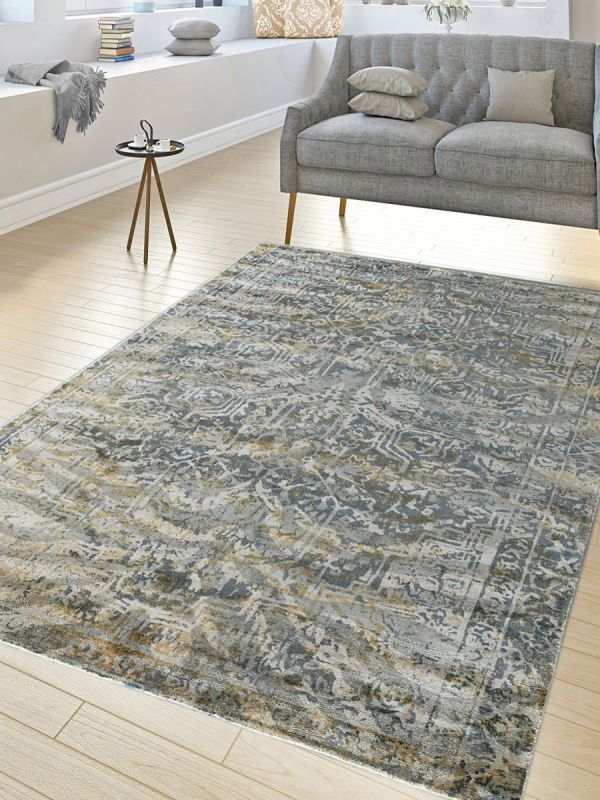 Carpetmantra Multi Modern 100% Viscose Carpet 5.1ft X 7.4ft