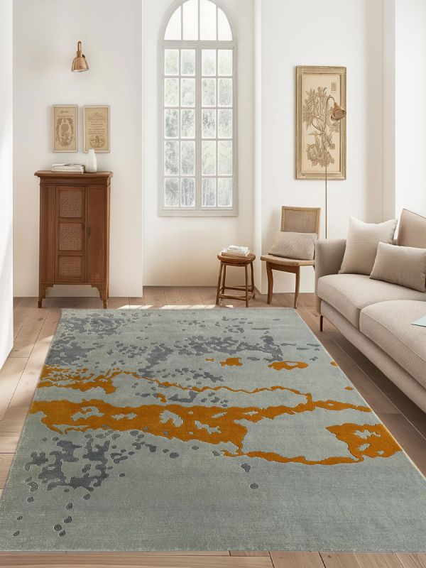 Carpetmantra Hand knotted Designer Multi Carpet 6ftx9ft