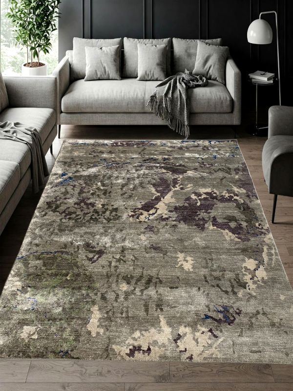 Carpetmantra Hand knotted Bamboo Silk Designer Carpet 5.5ftx 8.3ft