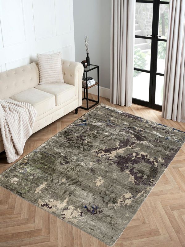 Carpetmantra Hand knotted Bamboo Silk Designer Carpet 5.5ftx 8.3ft