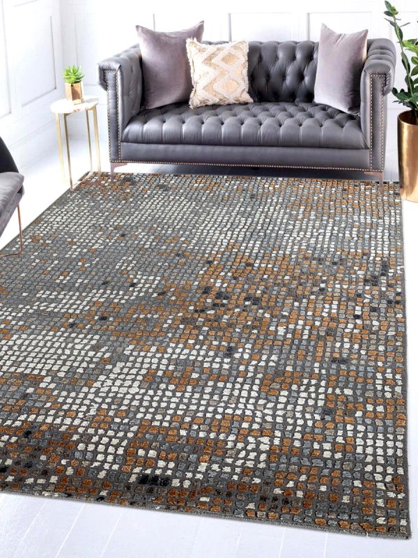 Carpetmantra Hand knotted Bamboo Silk Multi Designer Carpet 5.0ftx7.0ft