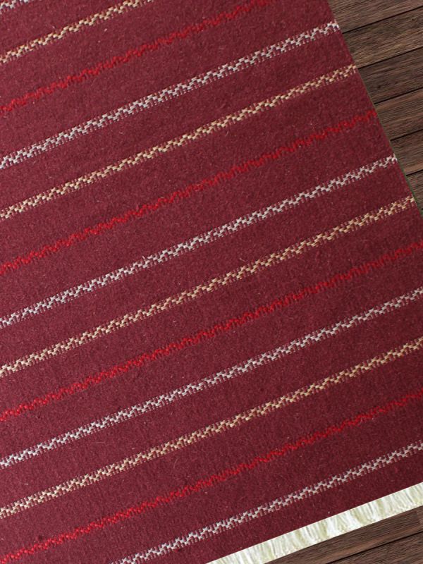 Carpetmantra Flatweave Durrie Red Carpet 4.6ft x 6.6ft