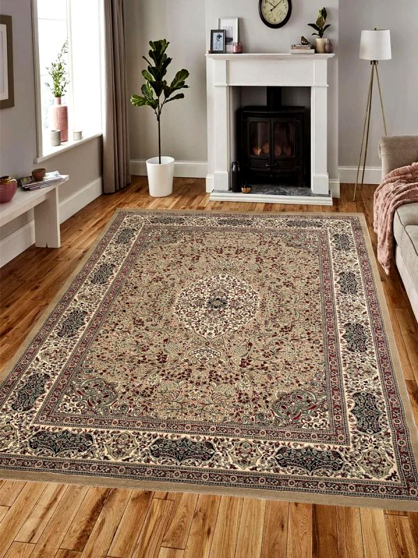 Carpetmantra Persian Beige Floral Carpet