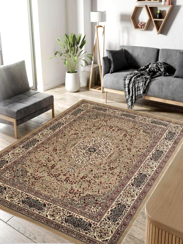 Carpetmantra Persian Beige Floral Carpet