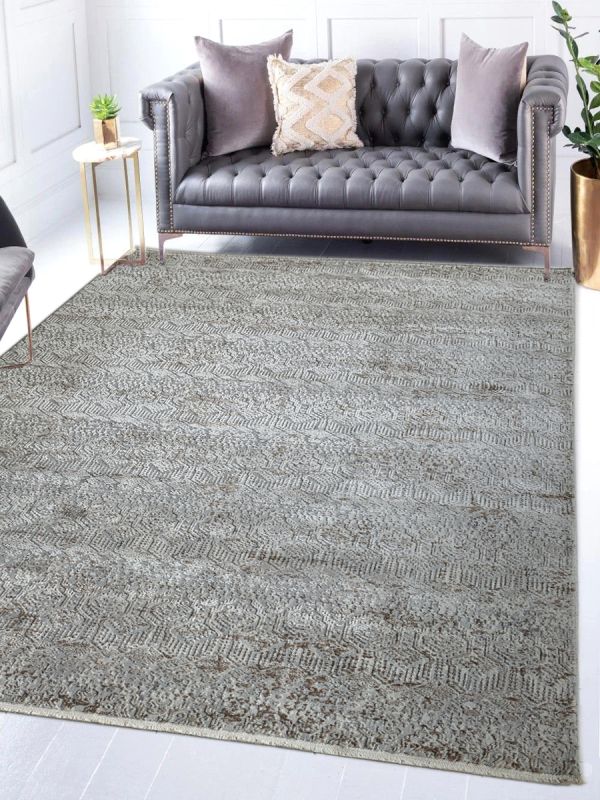 Carpetmantra Beige Color Super Fine Quality Modern Design Material Wool Viscose Mix Carpet