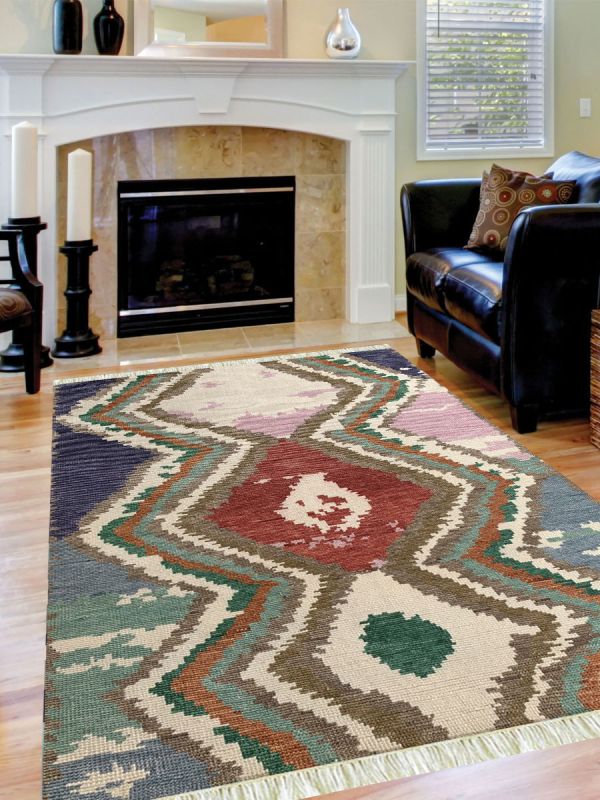 Carpetmantra Handknotted Multi Transitional Carpet 5.4ft X 7.8ft