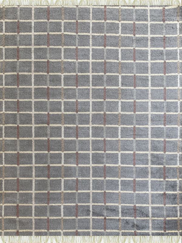 Carpetmantra Bamboo Silk Handmade Grey Carpet 5.7ft X 7.9ft 