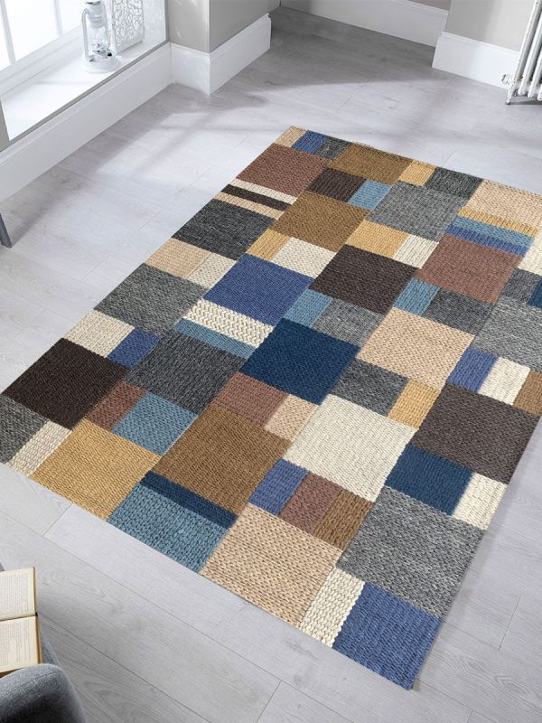 Carpetmantra Hand Woven Multi Carpet 4.6ft X 6.6ft 