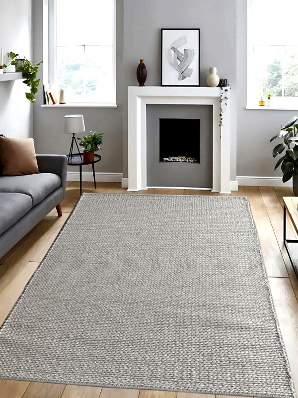 Carpetmantra Hand Woven Beige Braided Carpet 4.0ft X 6.0ft