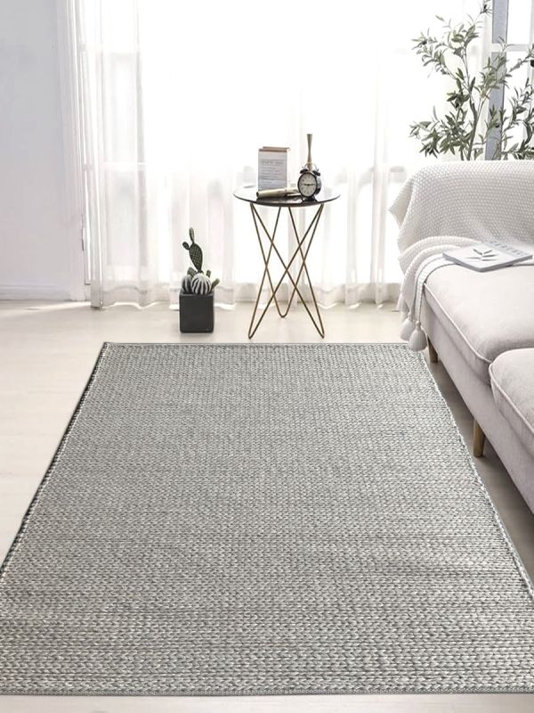 Carpetmantra Hand Woven Beige Braided Carpet 4.0ft X 6.0ft