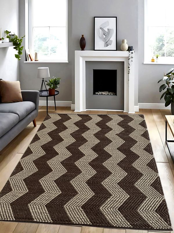 Carpetmantra Hand Woven Chocolate Carpet 4.0ft X 6.0ft