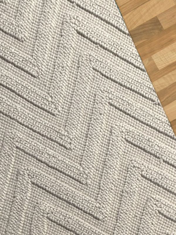 Carpetmantra Hand Woven Off White Carpet 5.0ft X 8.0ft