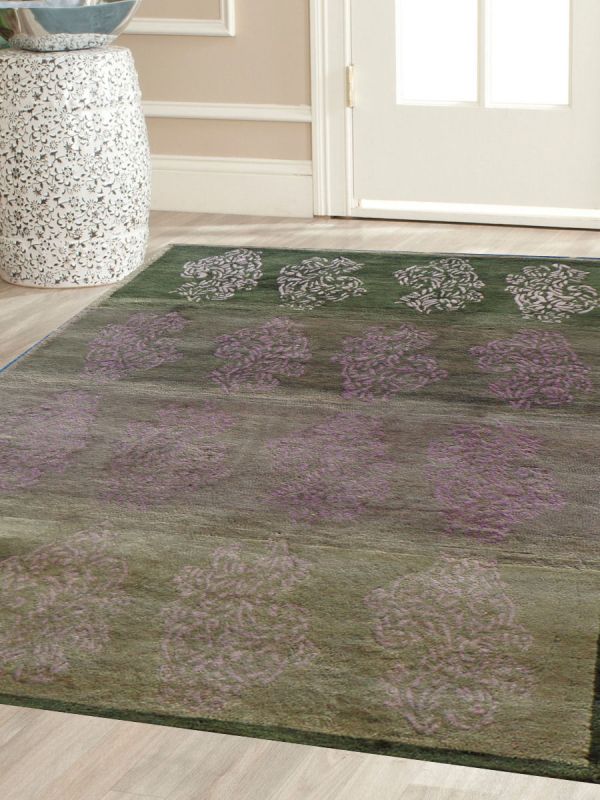 Carpetmantra Green Modern Carpet 5ft X 7ft