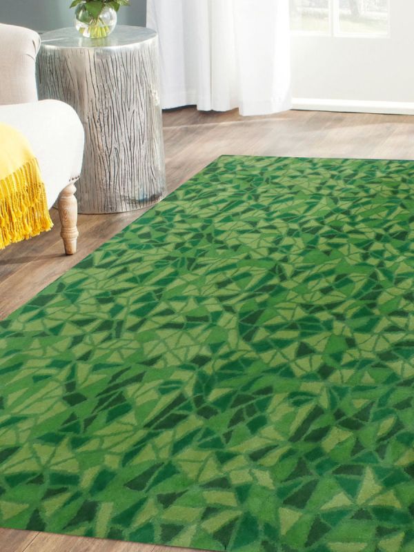Carpet Mantra Green Floral carpet 5ft x 8ft  