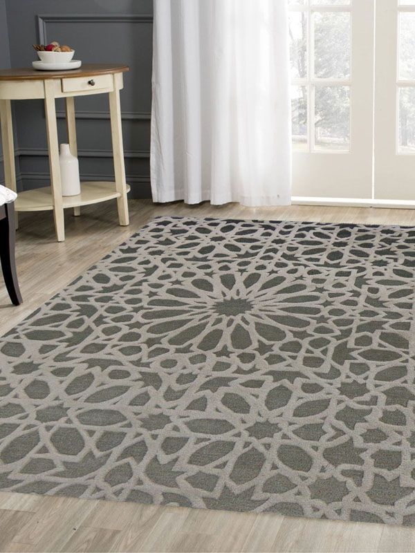 Carpet Mantra Grey modern Carpet 4.6ft x 6.6ft