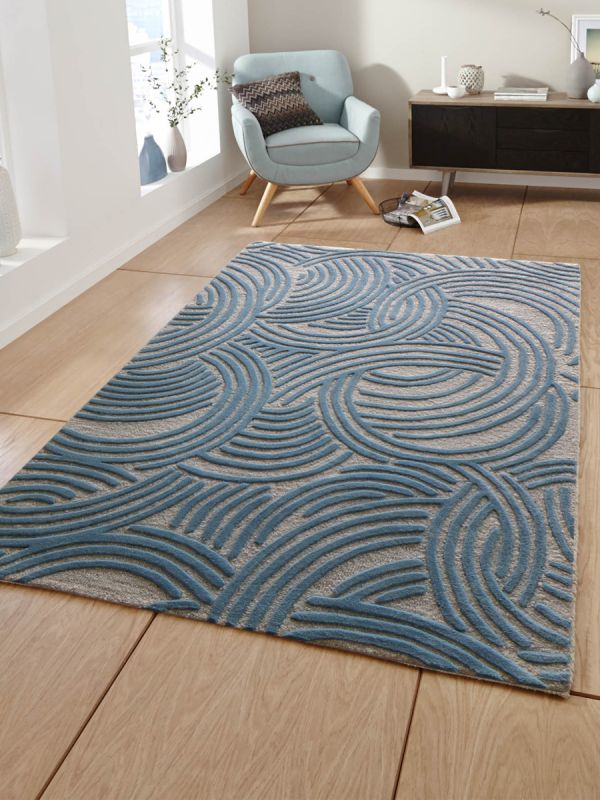 Carpet Mantra Silver modern Carpet 4.6ft x 6.6ft 