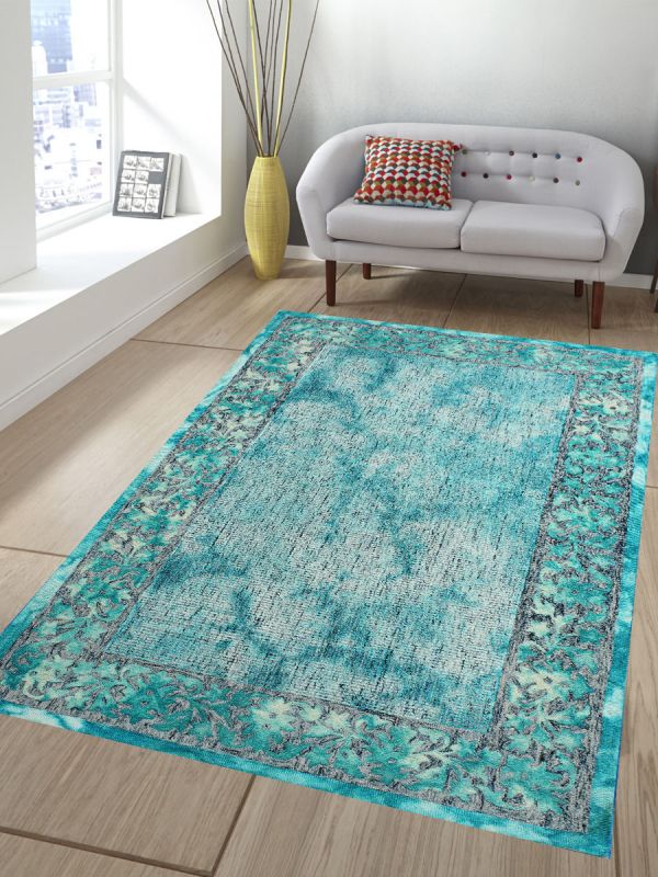 Carpet Mantra Turquoise Modern Carpet 5ft x 8ft 